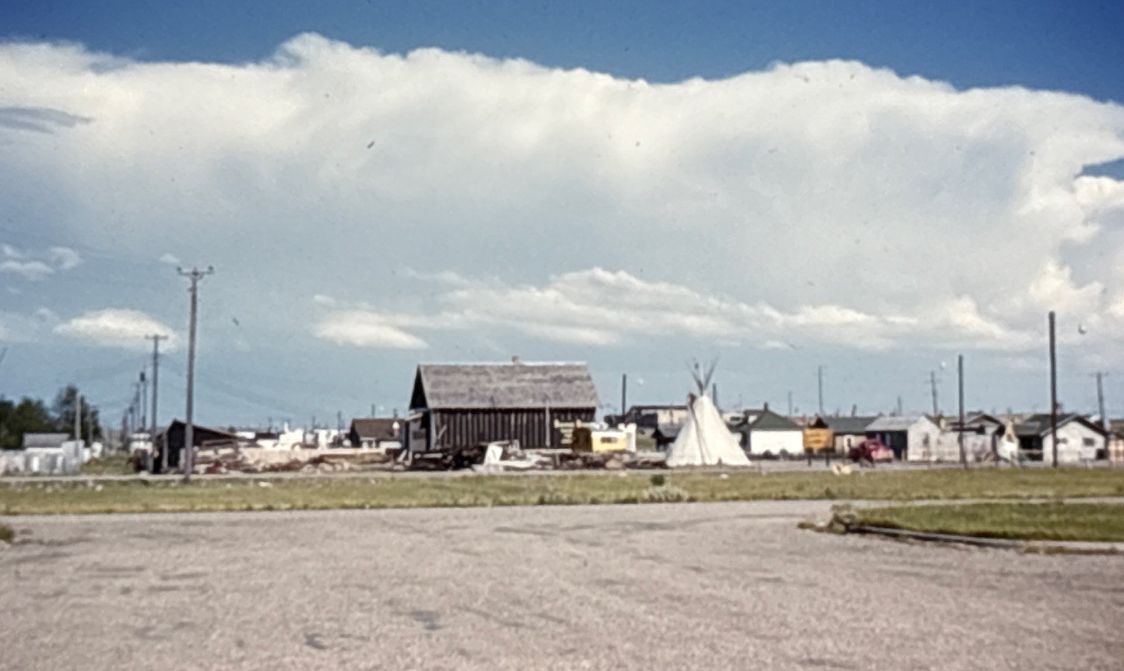 Orig 1954 Slide Browning Montana Town Street Scene Kodachrome B36