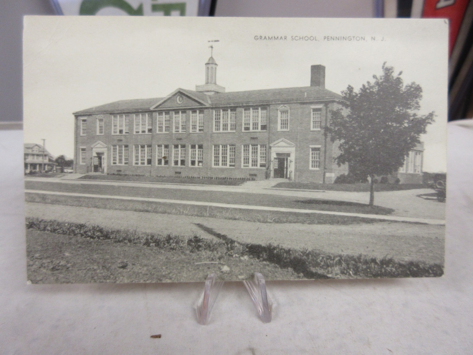 RPPC Real Photo Postcard Grammar School Pennington NJ Linden Vintage New Jersey