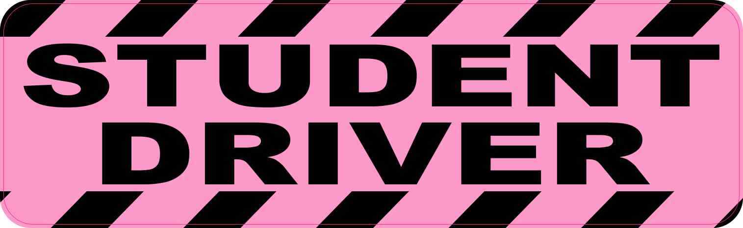 10in x 3in Pink Student Driver Bumper Magnet Car Truck Vehicle Magnetic Sign