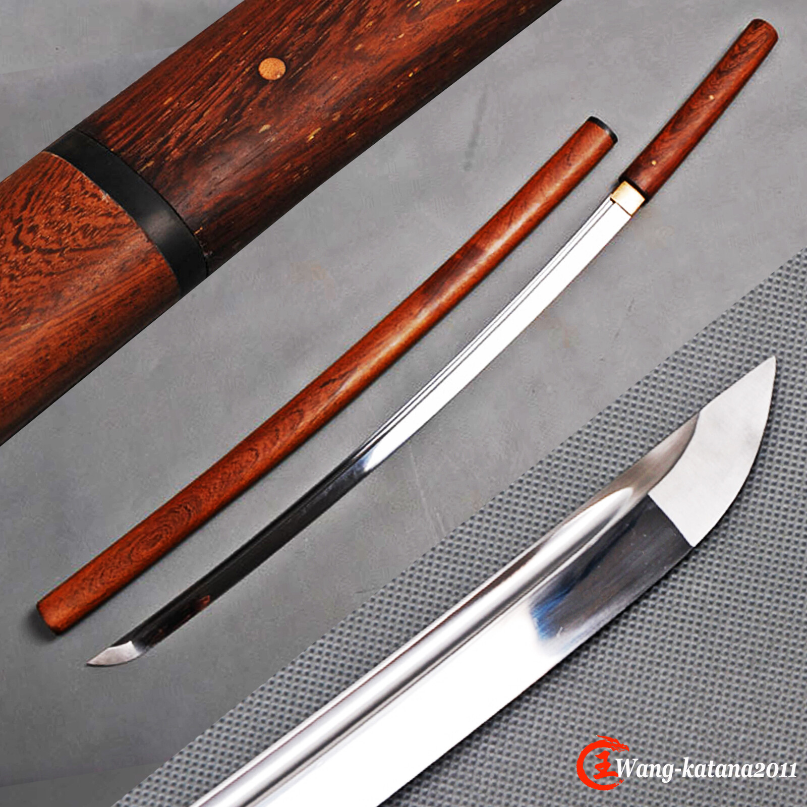 Handmade Full Tang Razor Sharp Japanese Katana Rosewood Shirasaya Sword T10Steel