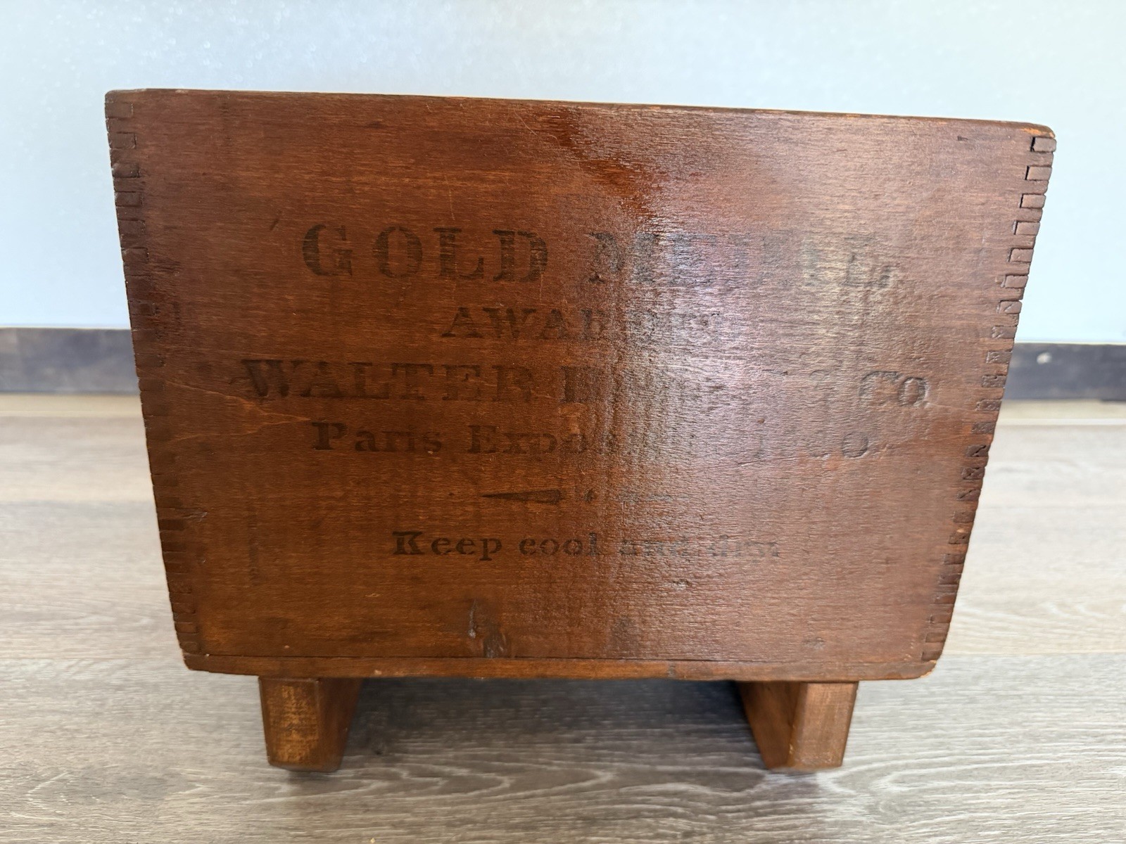 Vintage Walter Baker & Co. Gold Medal Chocolate Wooden Advertising Crate