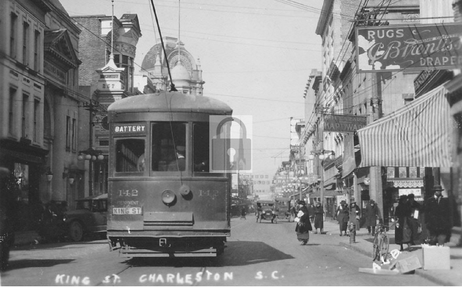 King Street View Trolley Car Charleston South Carolina SC - Reprint