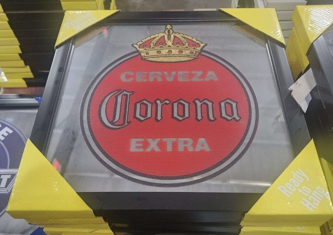 CERVEZA CORONA EXTRA Printed Mirror Sleek Black Frame Office Bar Game Room Dorm