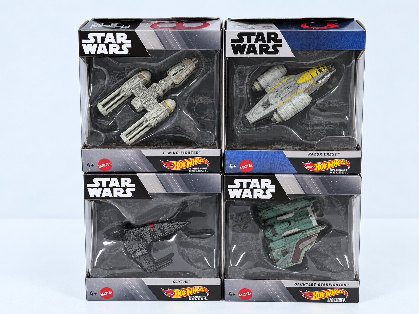 Hot Wheels Star Wars Starships Select 2026 J Case Complete Set of 4 Diecast