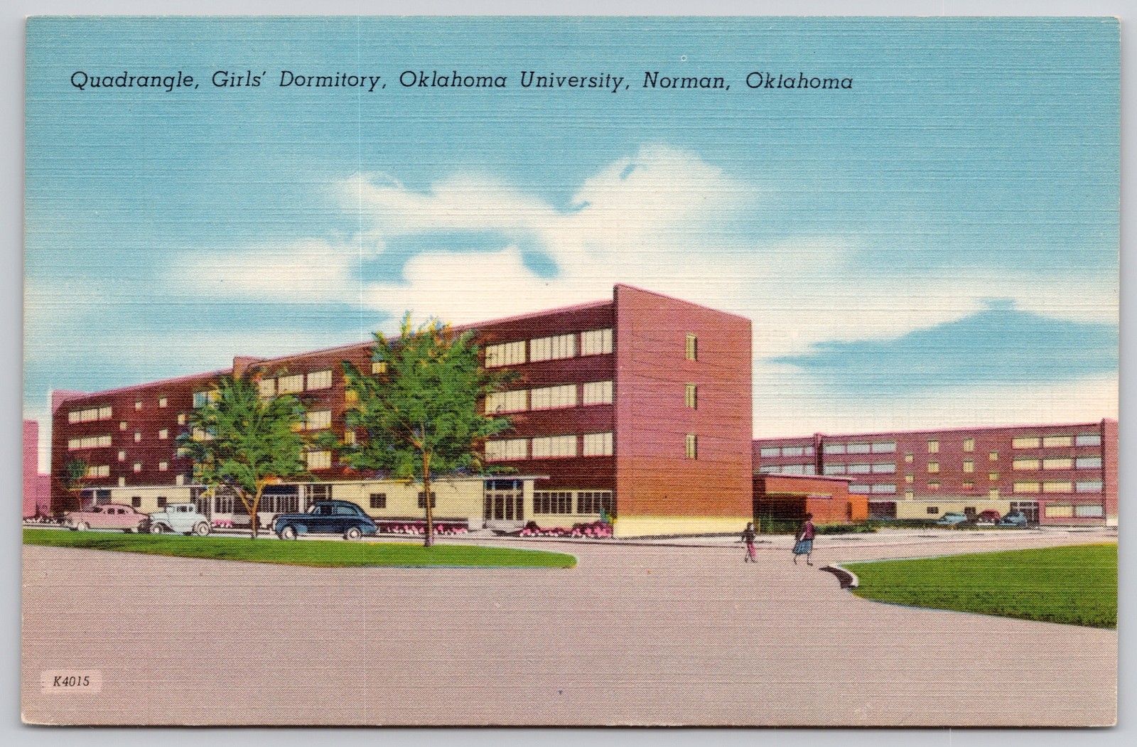Norman Oklahoma OK University Girls Dormitory Postcard c1950s