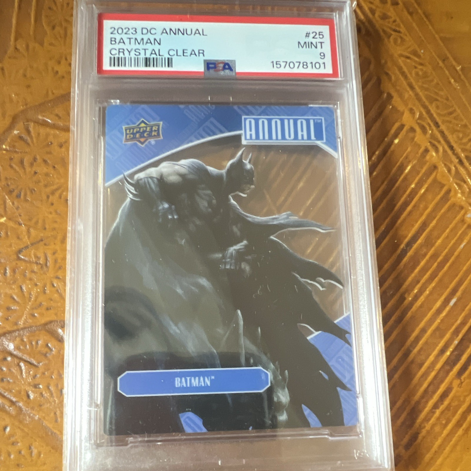 🔥Low Pop RARE Upper Deck 2023-24 DC Annual Batman Crystal Clear #25 PSA 9 /10🔥
