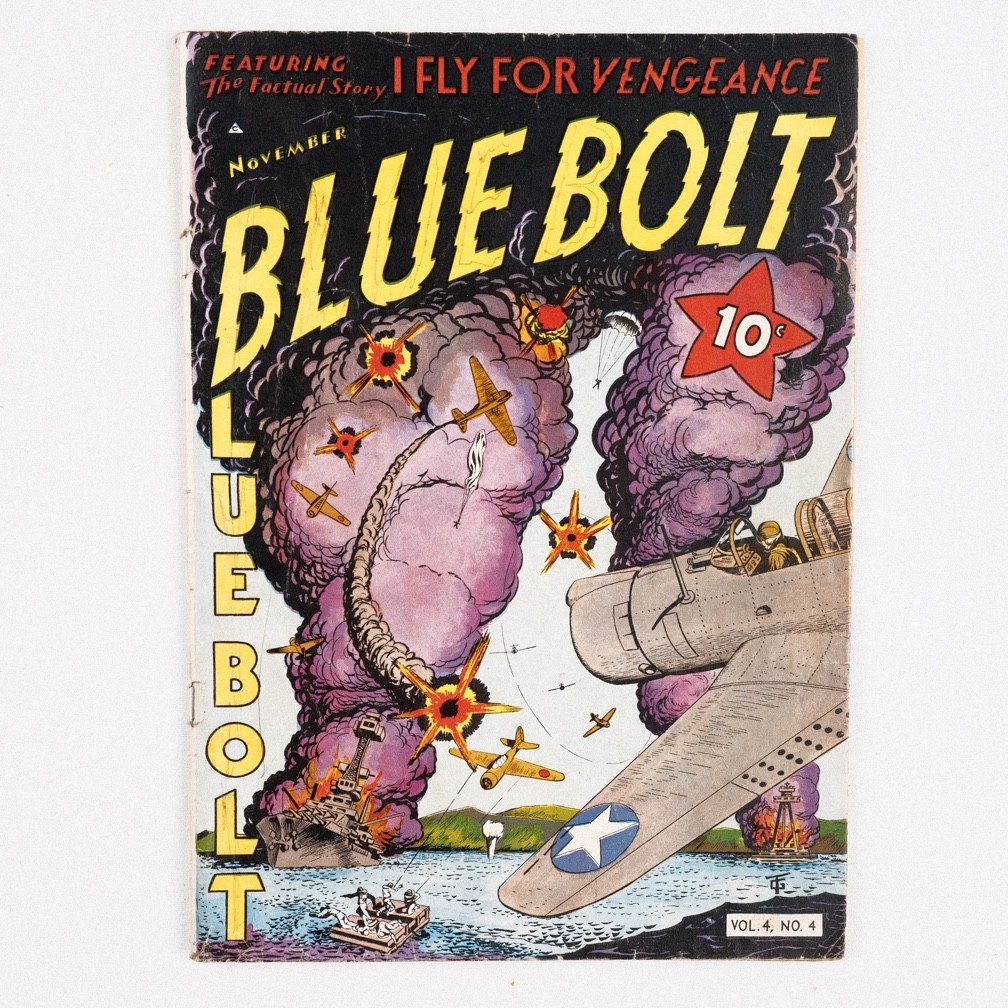 Blue Bolt, 1943 Comic, Vol. 4 #4, WW2, 2.0 Good
