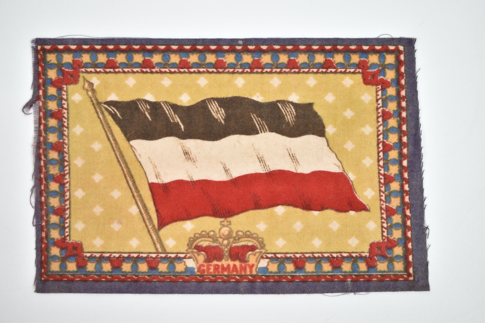 Vintage Circa 1910's Germany Crown Flag: Tobacco Felt Flannel Cigar Premium