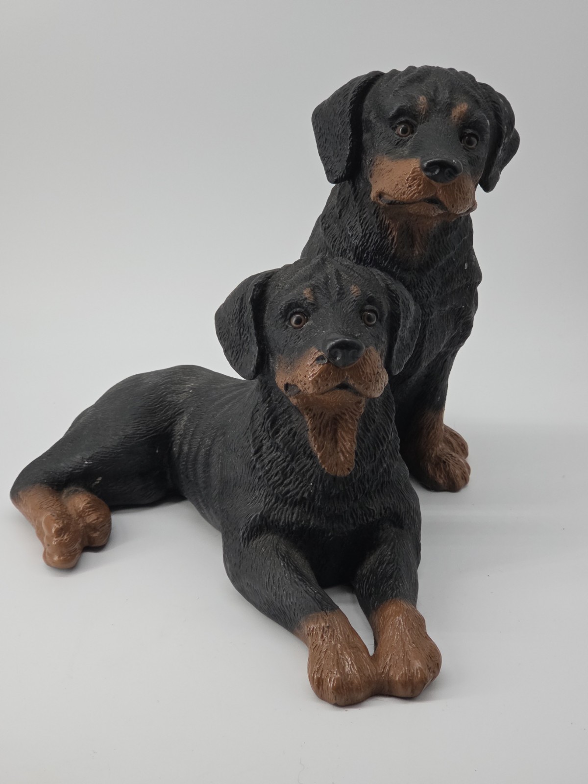 ​Universal Statuary Rottweiler Dog Figurine Set Vintage 1994 Heavy Statue 806