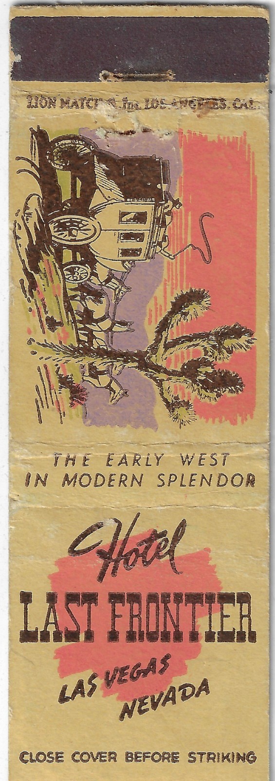 Vintage Matchbook Cover Hotel Last Frontier Las Vegas Nevada