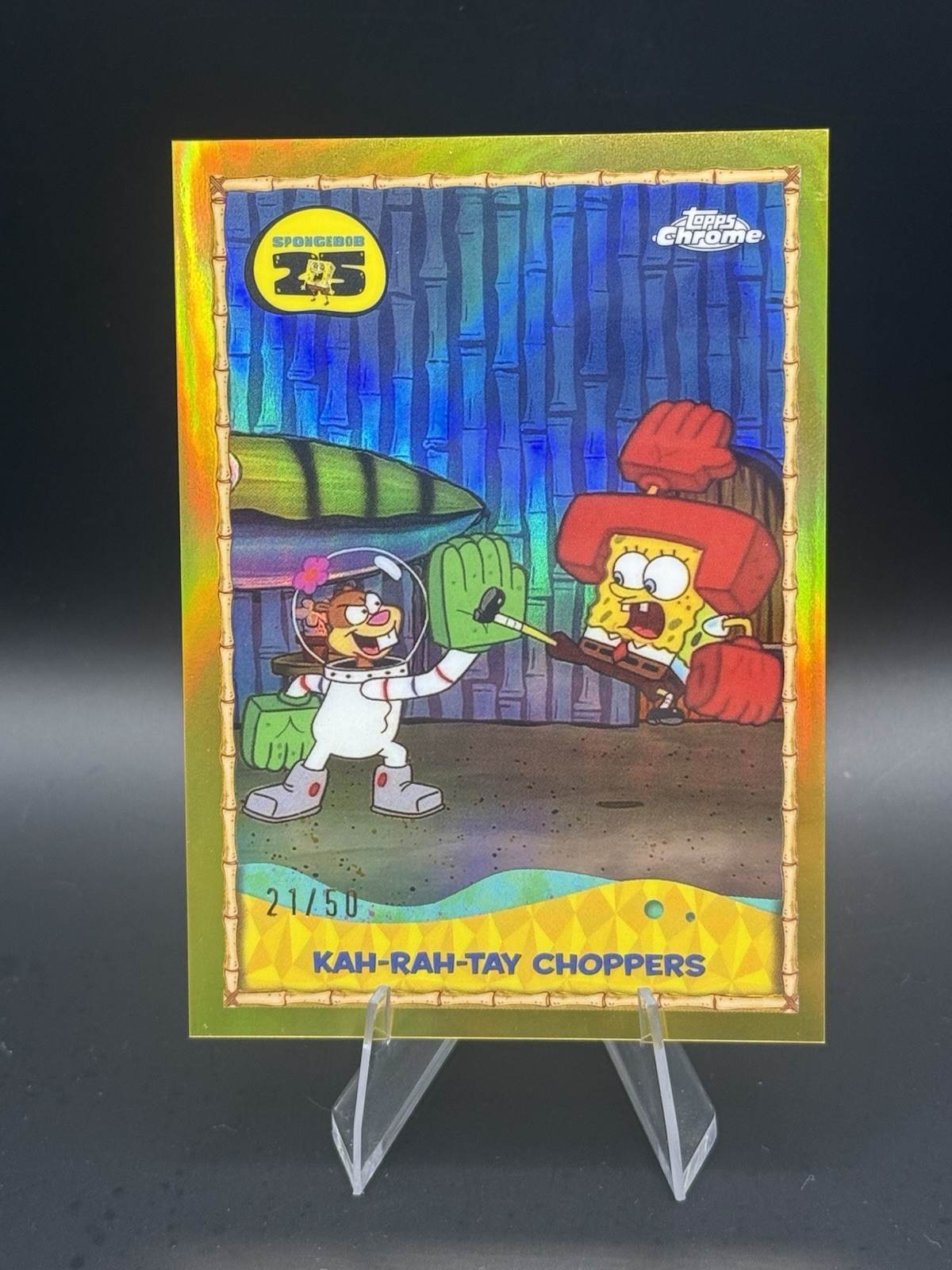 2025 Topps Chrome SpongeBob Squarepants #25-7 Karate Choppers Gold /50