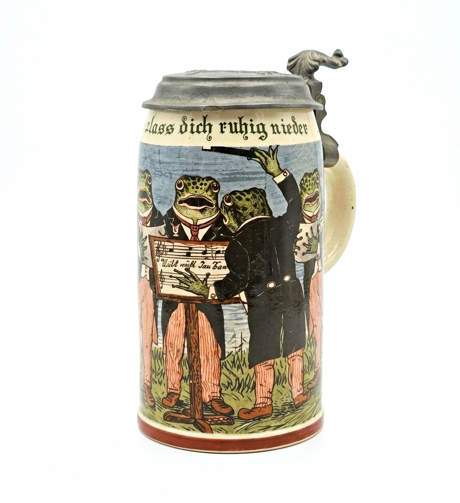 Antique Mettlach Villeroy & Boch 0.5L Beer Stein (1909/1338) - Heinrich Schlitt