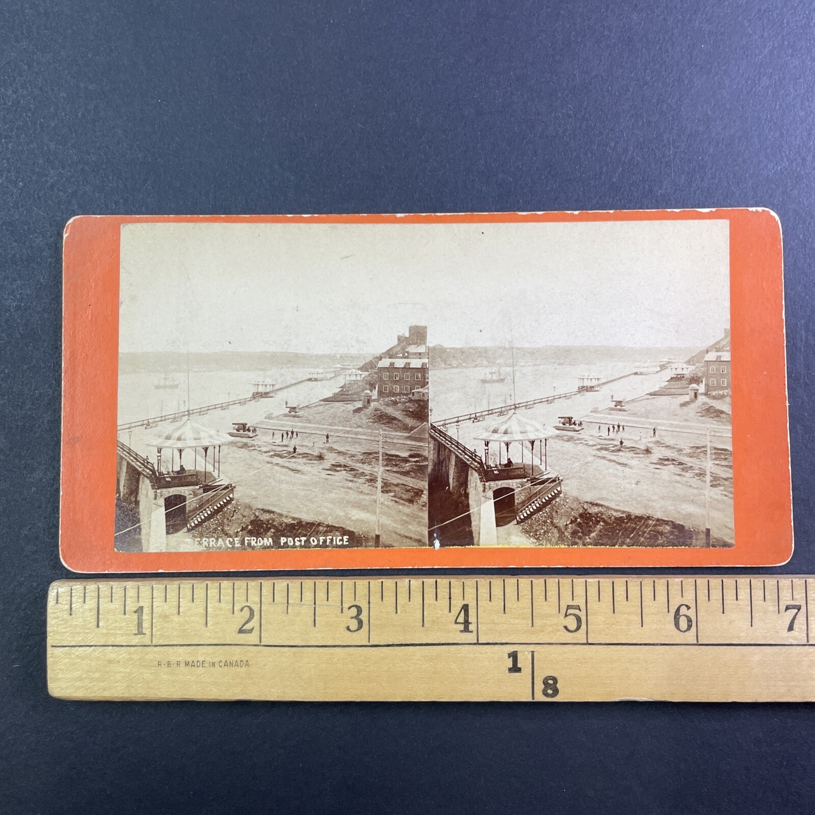 Dufferin Terrace Quebec City Stereoview Talbot & Co's Indian Bazaar 1870s Canada