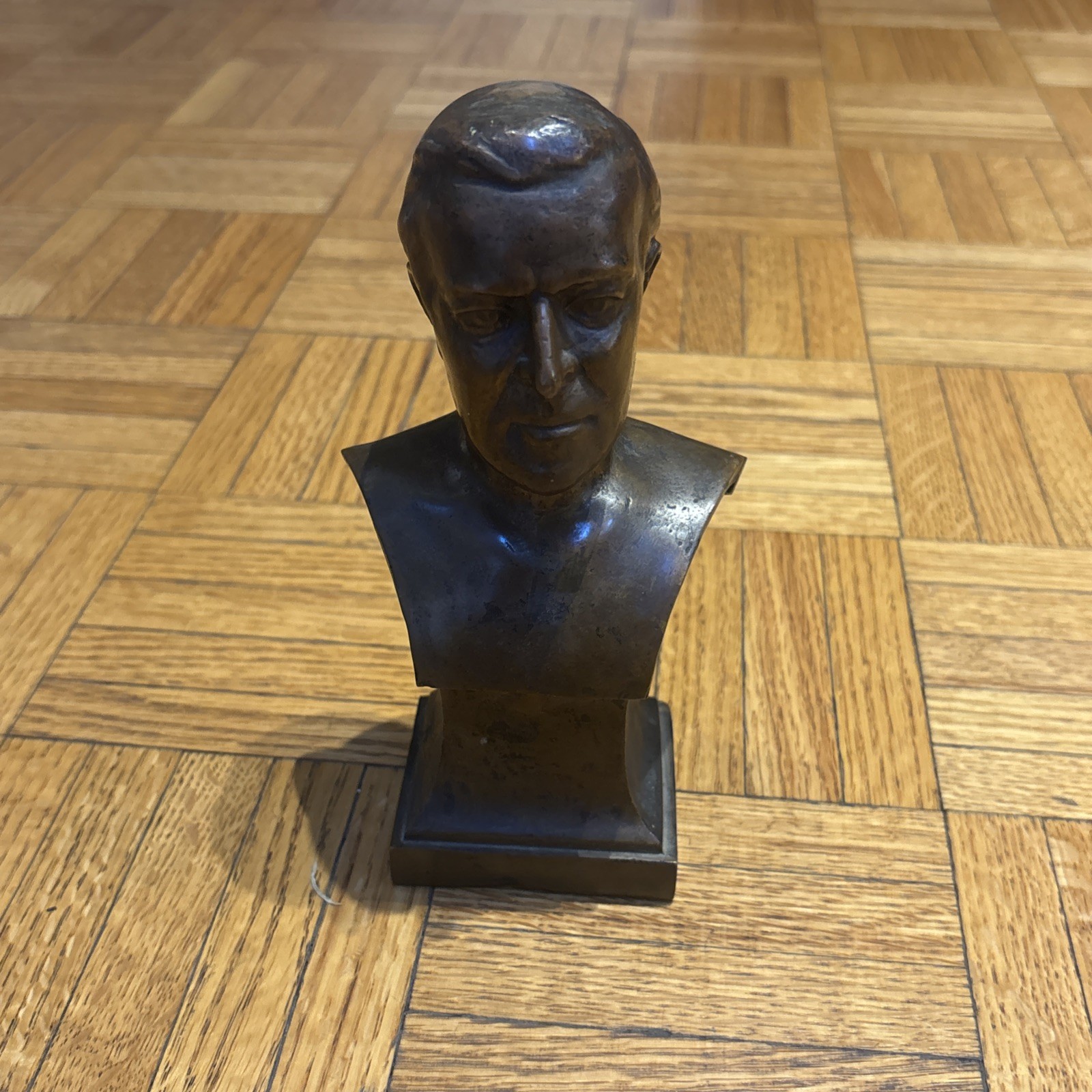 Antique Woodrow Wilson Bronze Bust Sculpture - UNSIGNED - 3 lbs