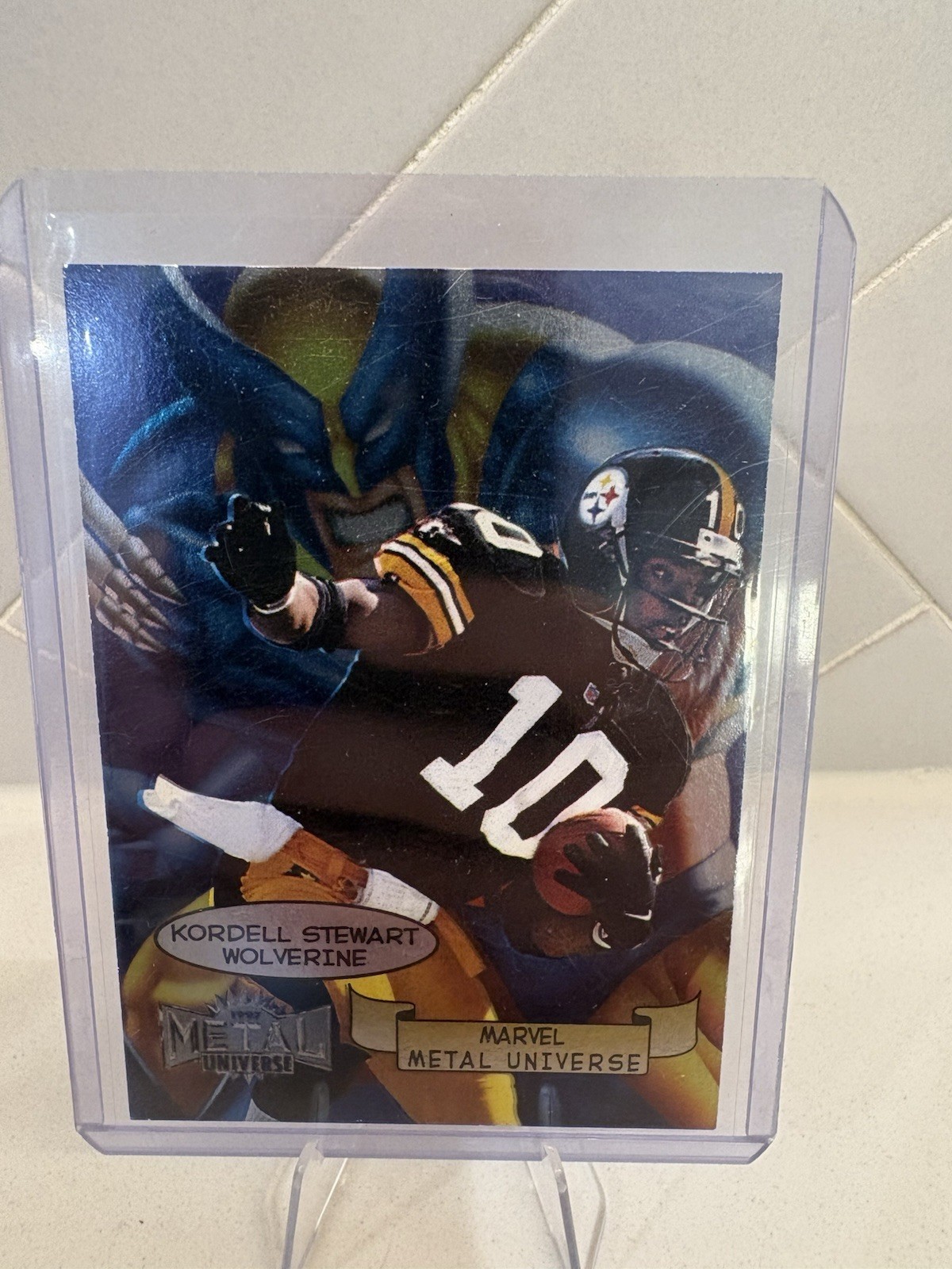 1997 SkyBox Metal Universe Marvel Metal #12 Kordell Stewart Wolverine Steelers