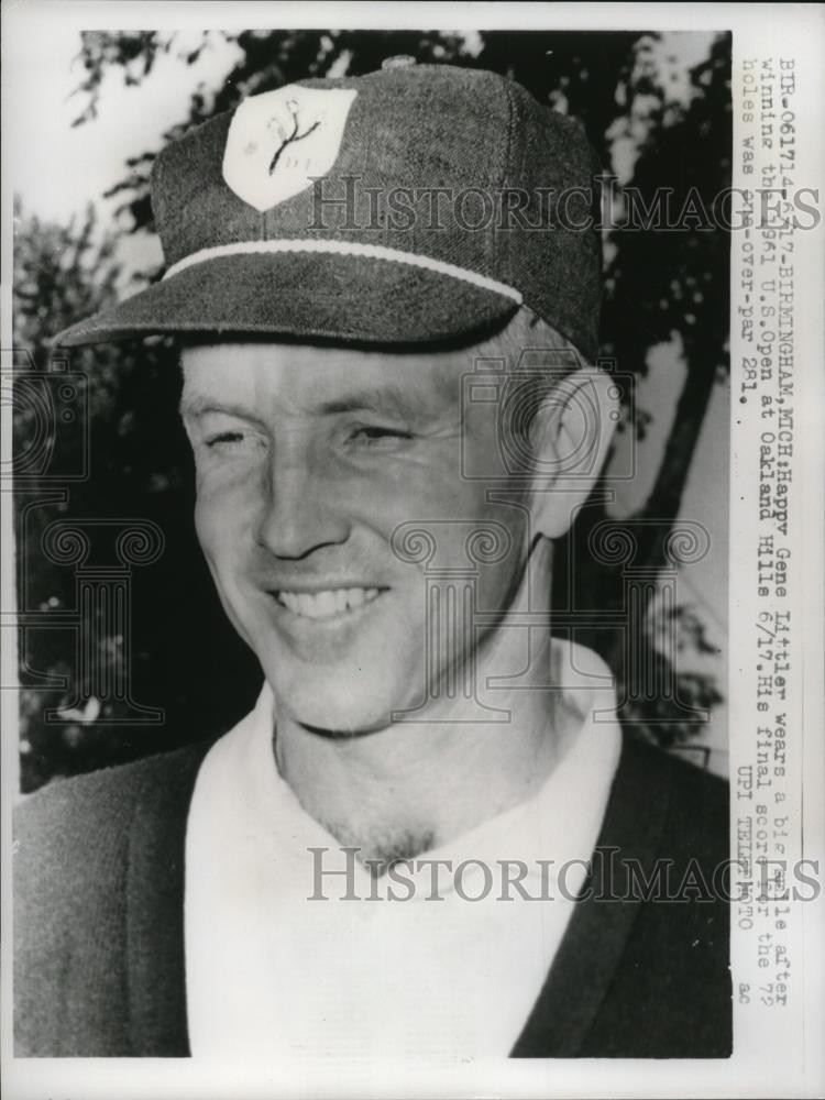 1961 Press Photo Golfer Gene Littler wins 1961 US Open at Oakland Hills