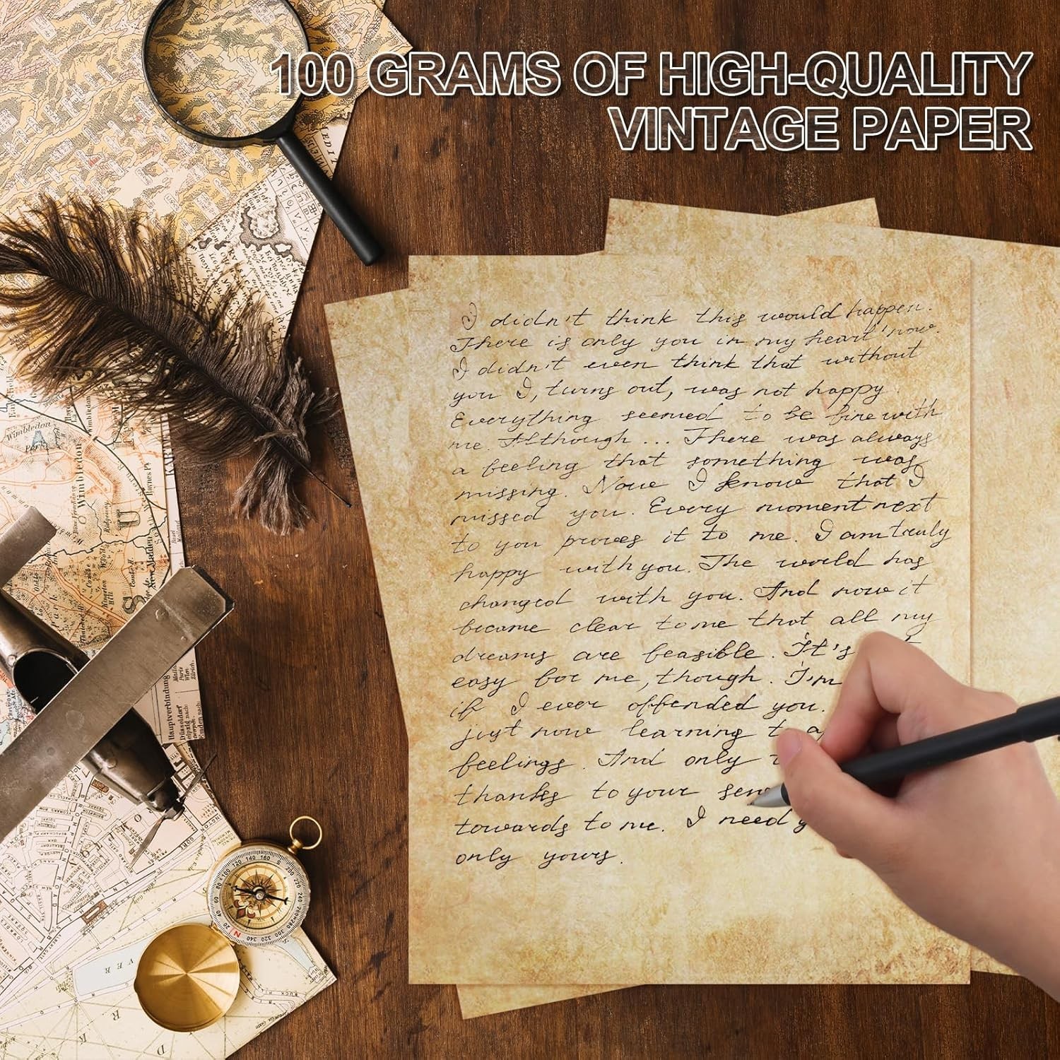70PCS Vintage Paper 8.5 x 11 in Parchment paper for Writing Letter writing Paper