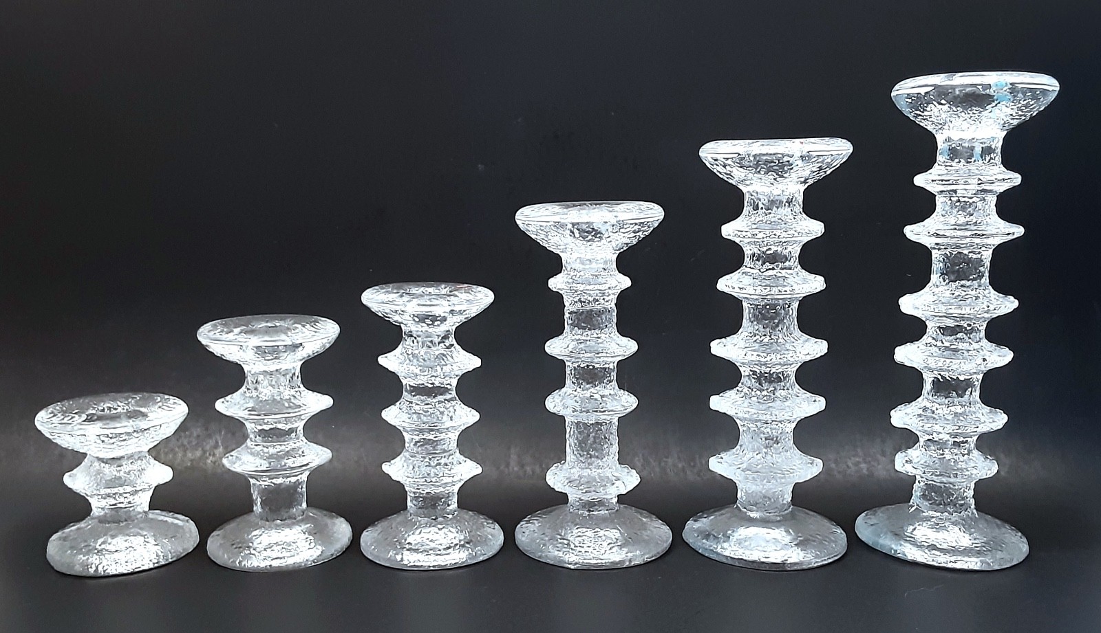 SET 6 IITTALA Crystal Art Glass \