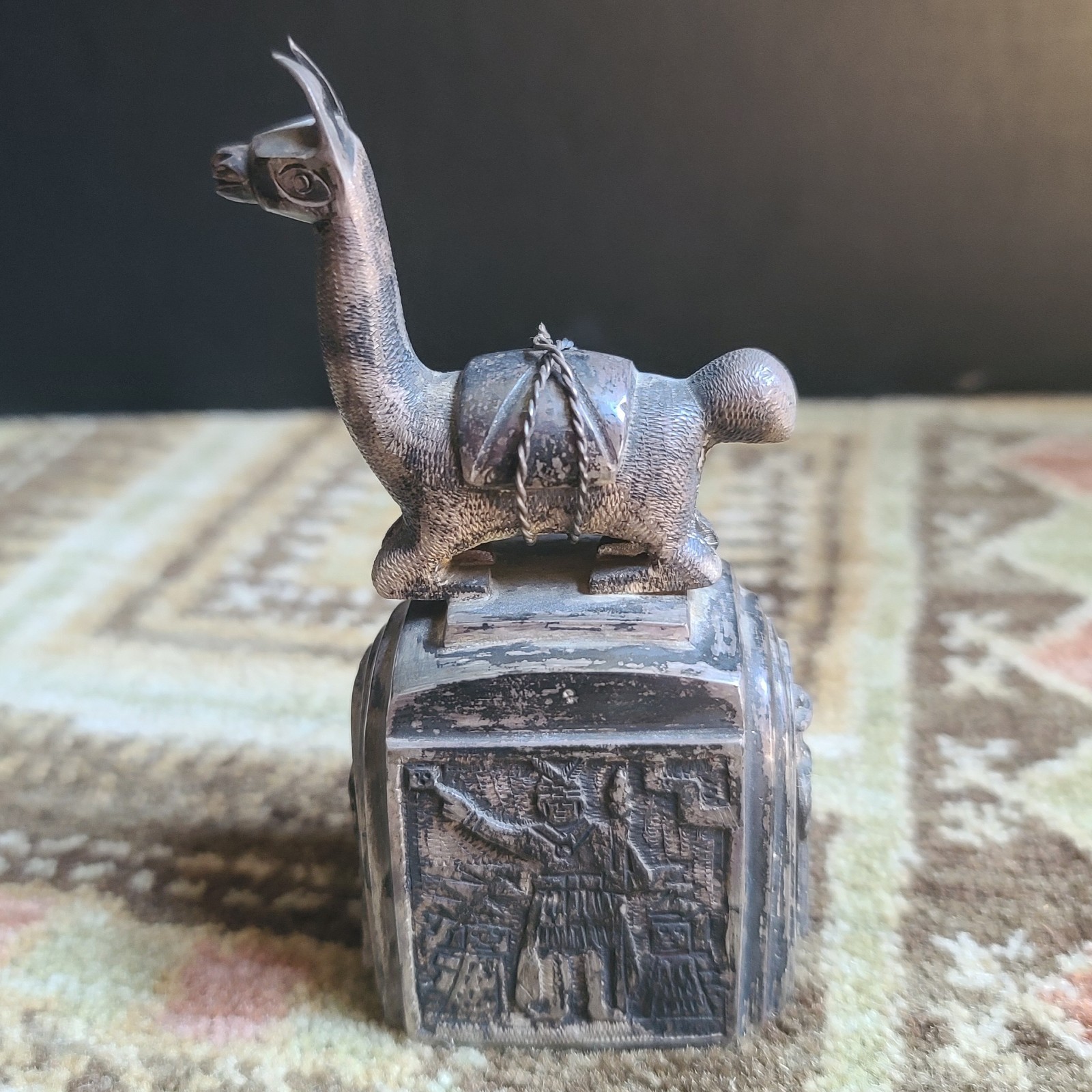 Vintage Peruvian Alpaca Llama Figural Solid Sterling Silver Bell 260 Grams