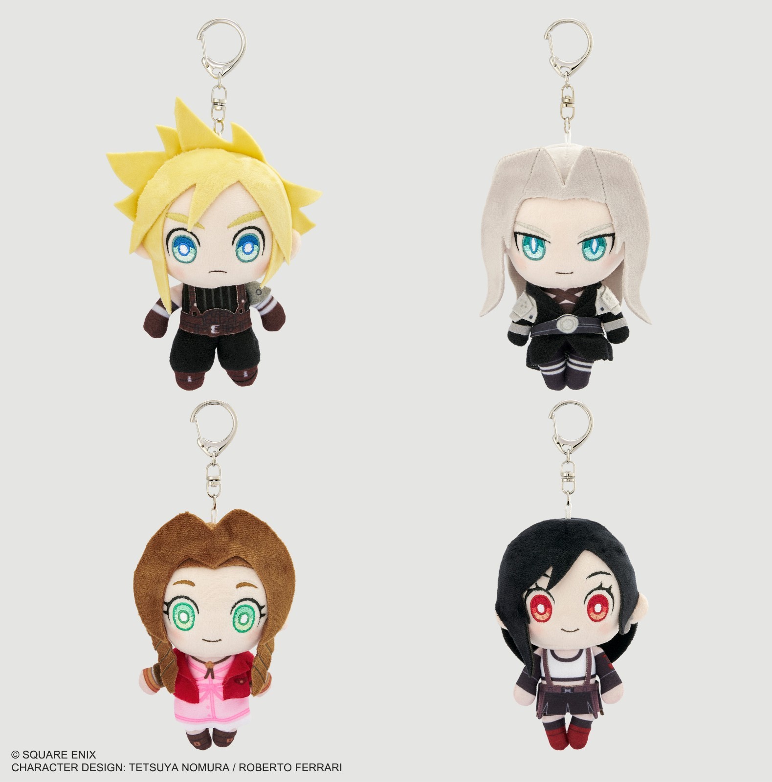 PSL Final Fantasy VII Reverse Pocket Peeplets Plush Toy Keychain 4 set Japan