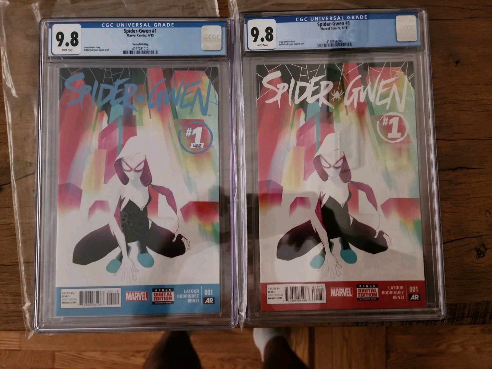 CGC 9.8 Spider-Gwen #1 2015 1st Print And 2nd Print Set Rodriguez