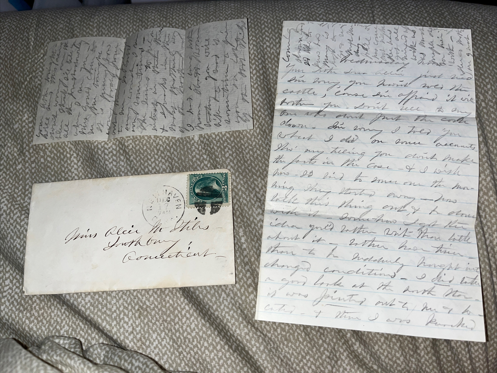 Antique Letter from New Haven To Southbury CT Connecticut Likely Turn of Century