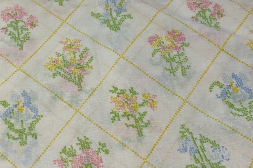 Fashion Manor Floral Pillowcases x2 Set JC Penney Muslin Standard Size Vintage