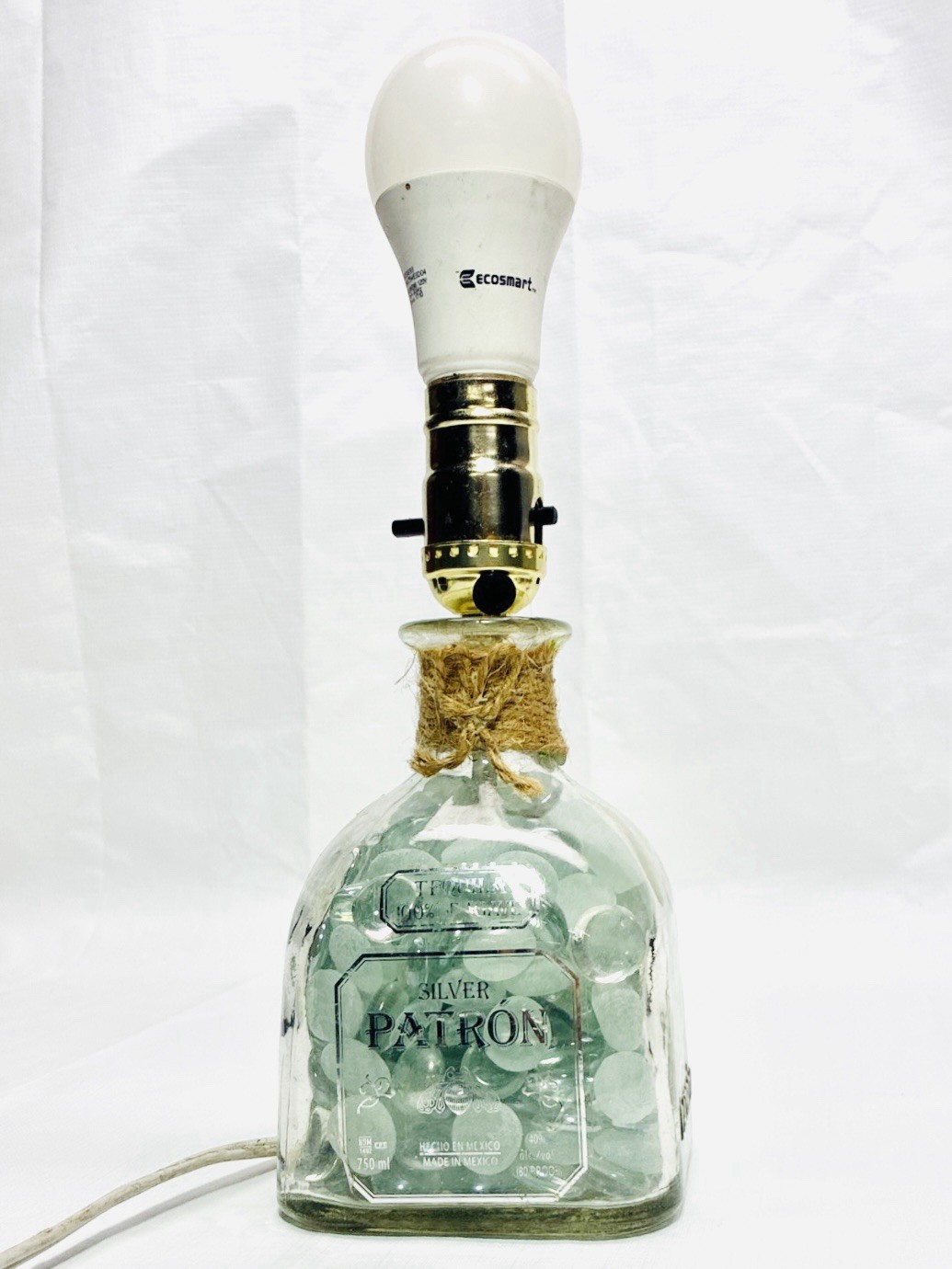 Silver Patron Bottle Bar Lamp Man Cave Custom Made 110 volt Made In Mexico YEAH