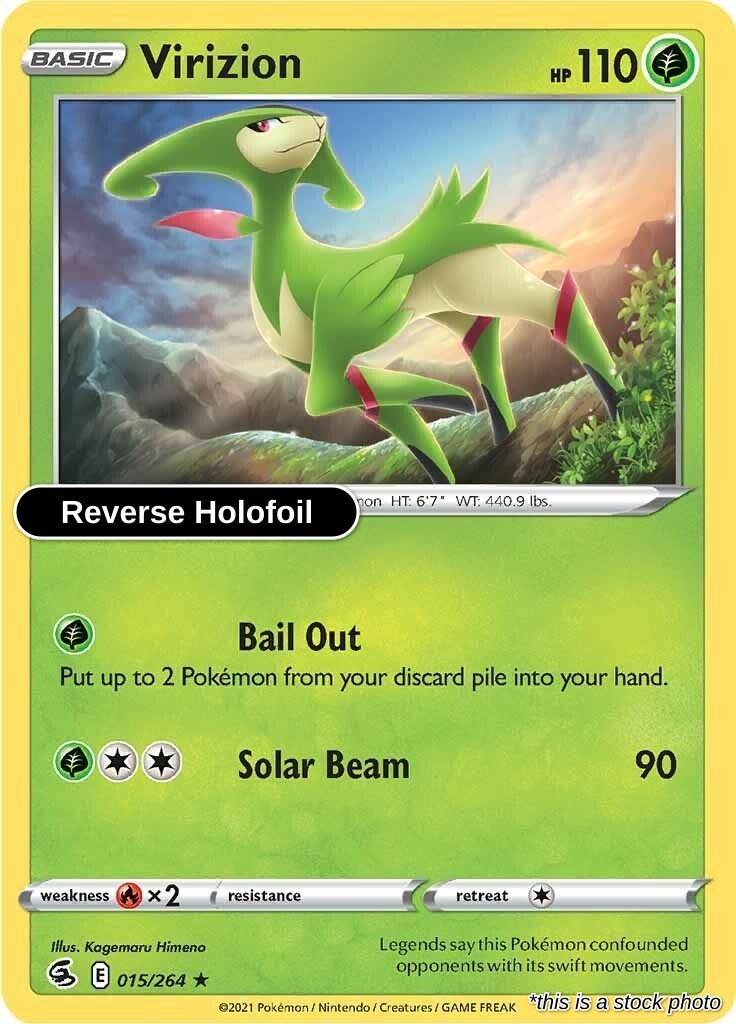 Virizion : SWSH08 Reverse Holofoil - 015/264 Lightly Played