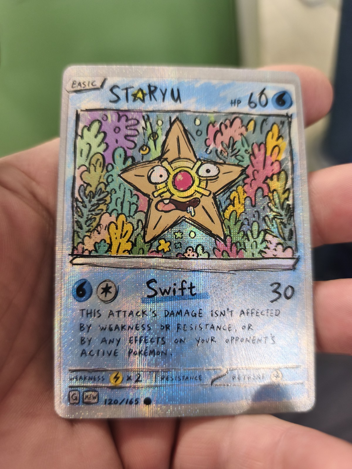 Pokemon CCG Sterndu Holo Custom CCG Card In Excellent Condition Pokemon CCG Card