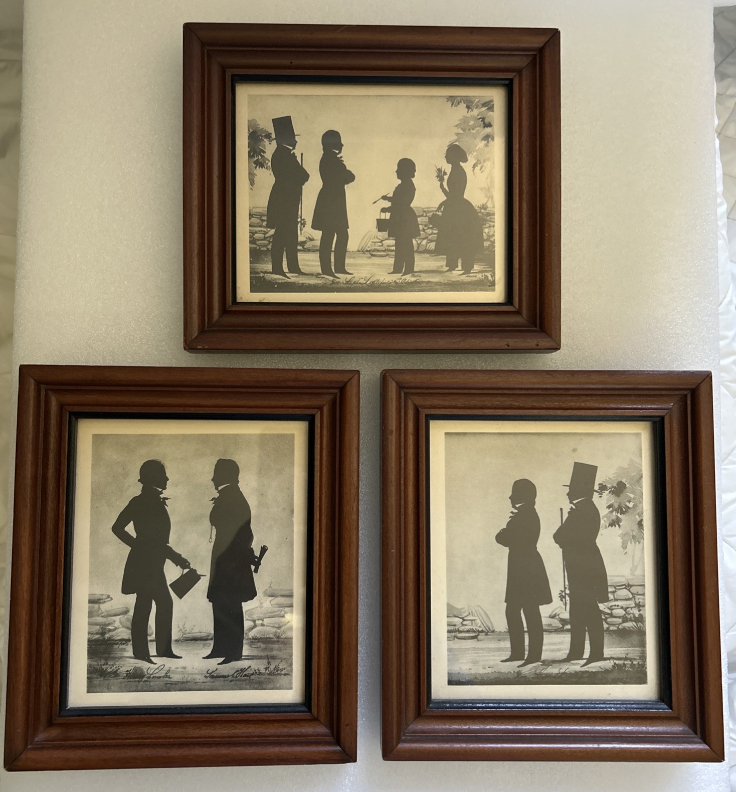 Vintage Silhouette Art Print Framed 3 Full Length Portrait Men Women Home Decor