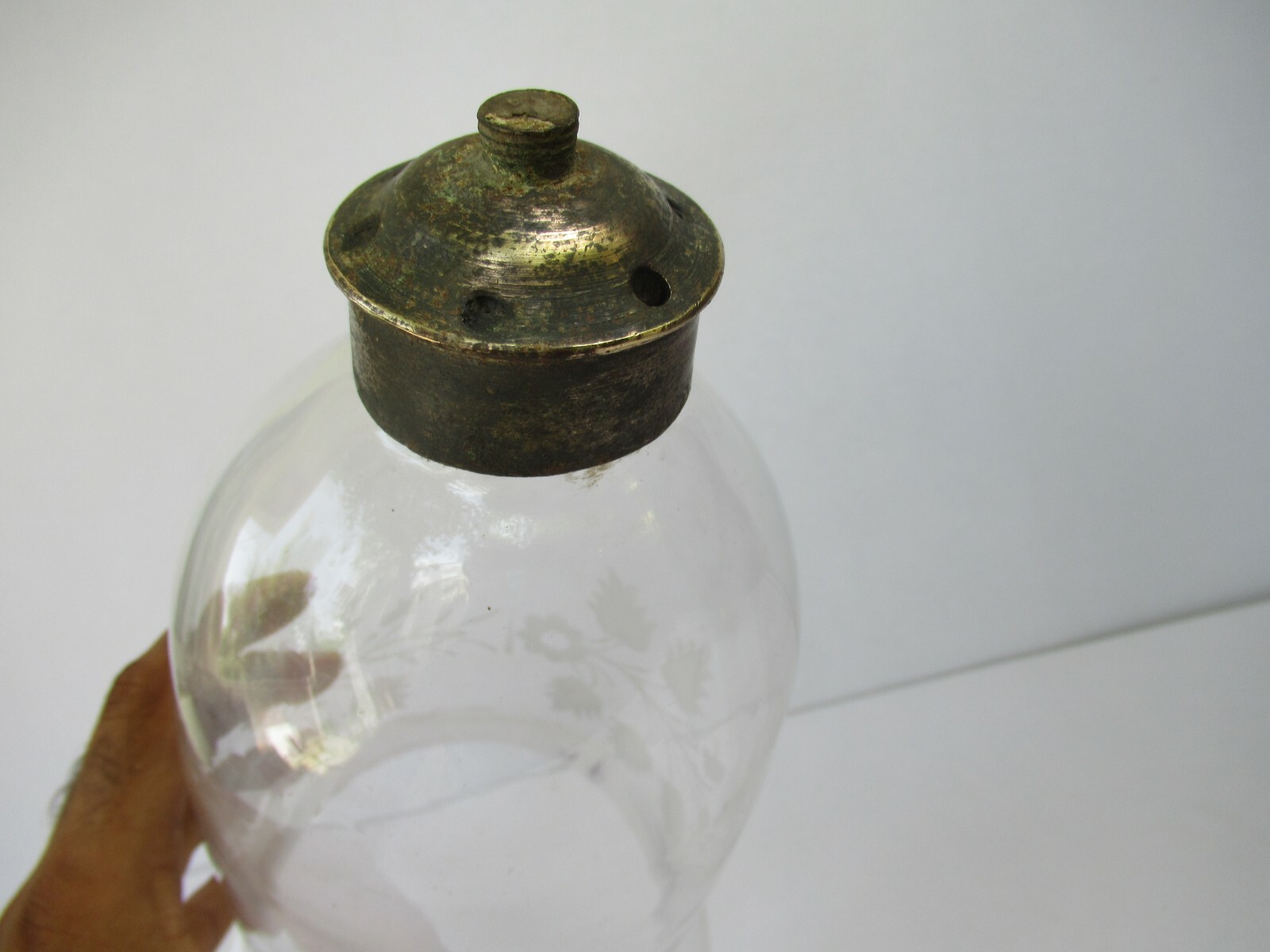 Vintage Hurricane Lamp Chandelier Shades Etched Glass Wall Sconces Rare Old \