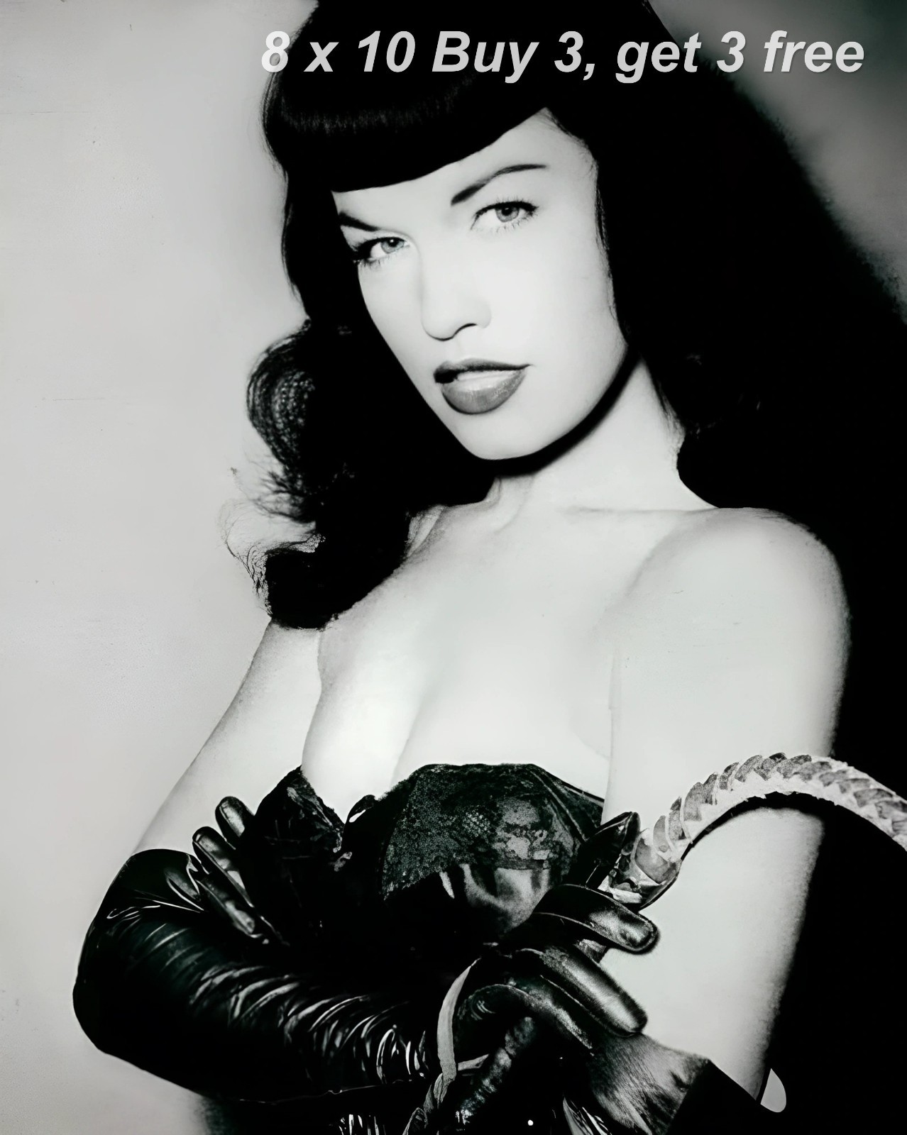 BETTIE PAGE 8x10 Photo 1950s Pin-Up Icon Vintage Retro Glamour Portrait Print
