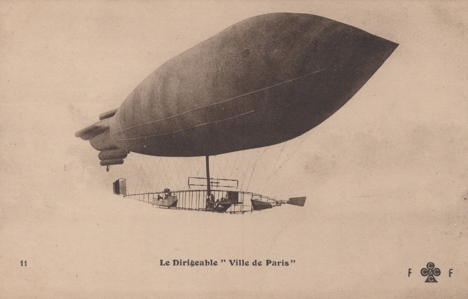 Le Dirigeable Ville de Paris Airship Dirigible c1908 Early Aviation France