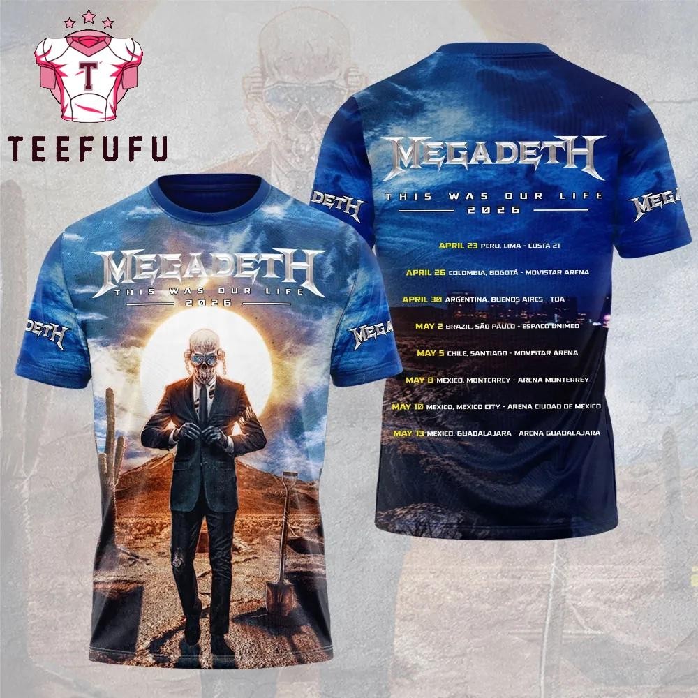 Megadeth 2026 Live Tour Metal Fan Favorite All size  T-shirt