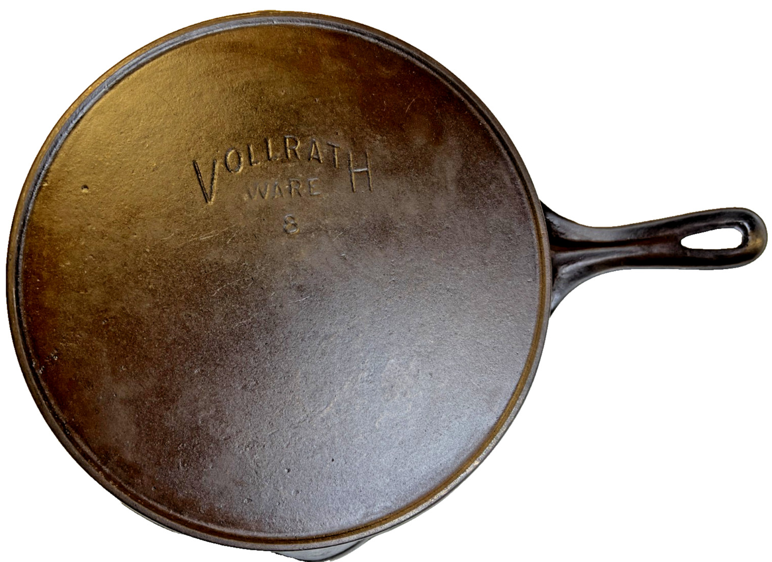Antique Vollrath Ware #8 Cast Iron Skillet Pan FLAT Restored Sheboygan Wisconsin