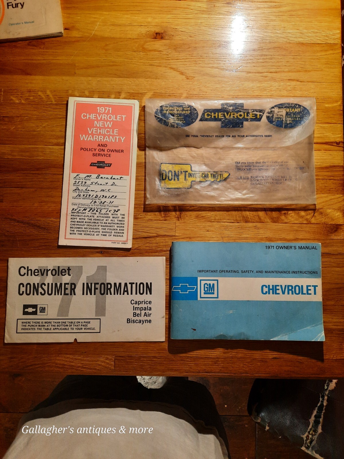 1971 Chevrolet Owners Manual Impala Caprice Belair Nice Original 71 original Lot