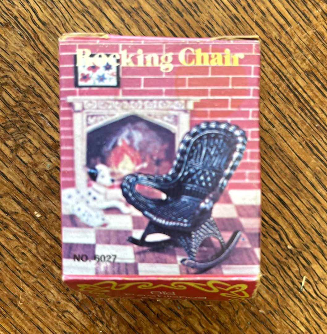 Vintage Rocking Chair Metal Pencil Sharpener No. 6027 Hong Kong w/ Box
