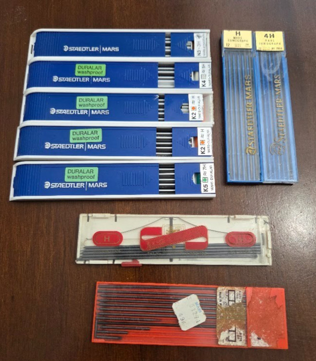 Vintage Staedtler Mars 2mm Drafting Graphite Drawing Leads Lot Partial
