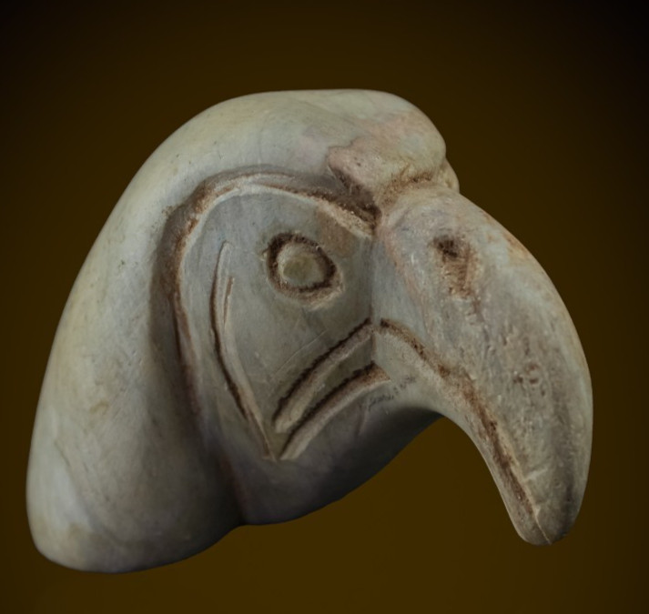 Ancient Egyptian  Thoth amulets Head Amulet Carved Stone Rare Antique Figurine