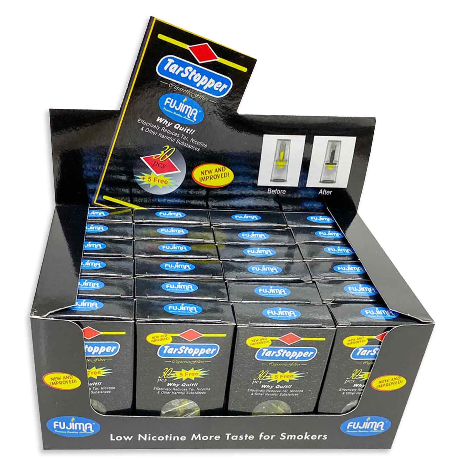 Tar Stopper Cigarette Filter Tip - Fujima (Display of 24 Boxes, 35 Pieces Each)