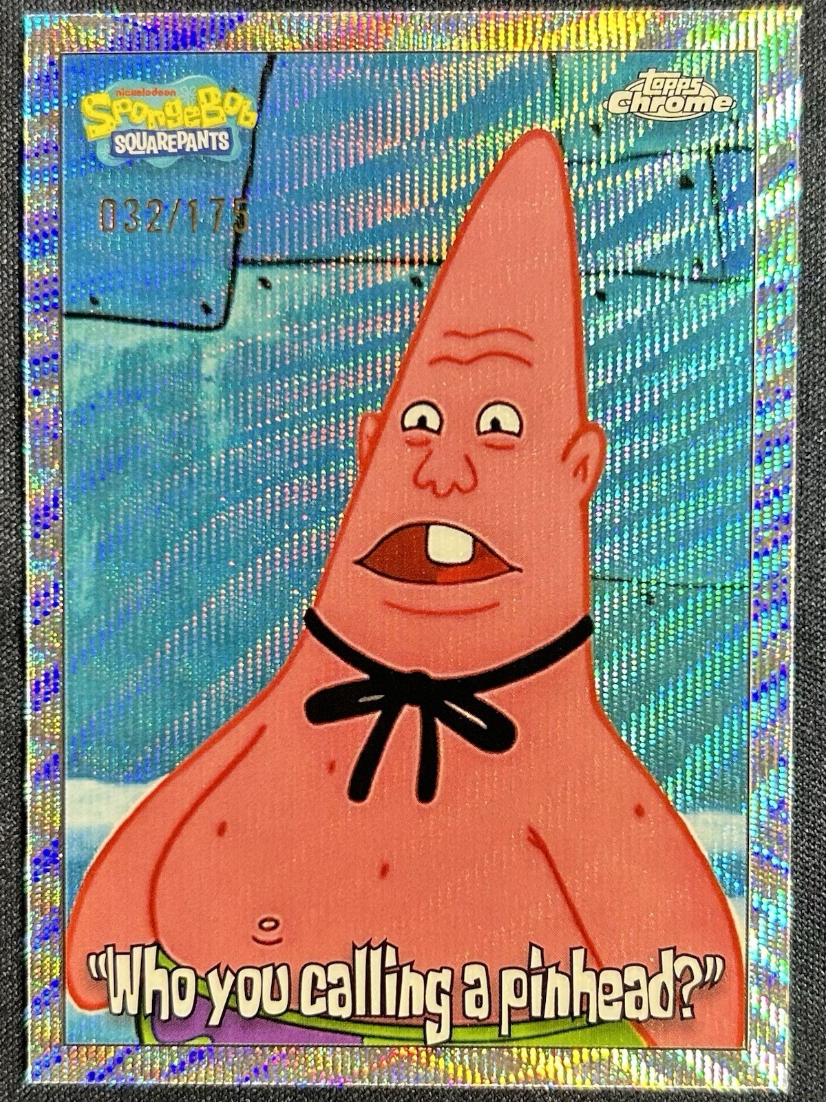 Who You Calling A Pinhead? 2025 Topps Chrome SpongeBob #180 Wave Refractor /175