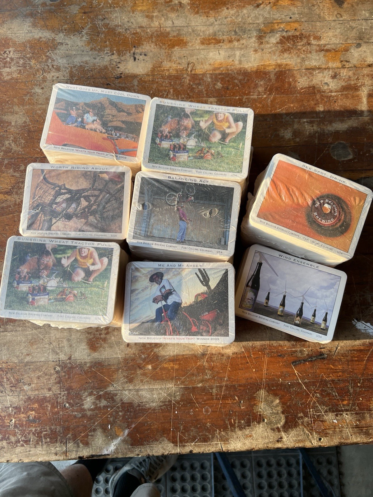 vintage LOT New Belgium Brewing Coaster / Postcards 700+ Sealed Packs Bar Beer