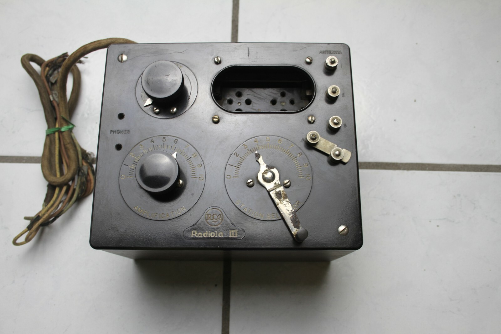 1924 RCA Radiola III Regenerative Receiver no tubes 