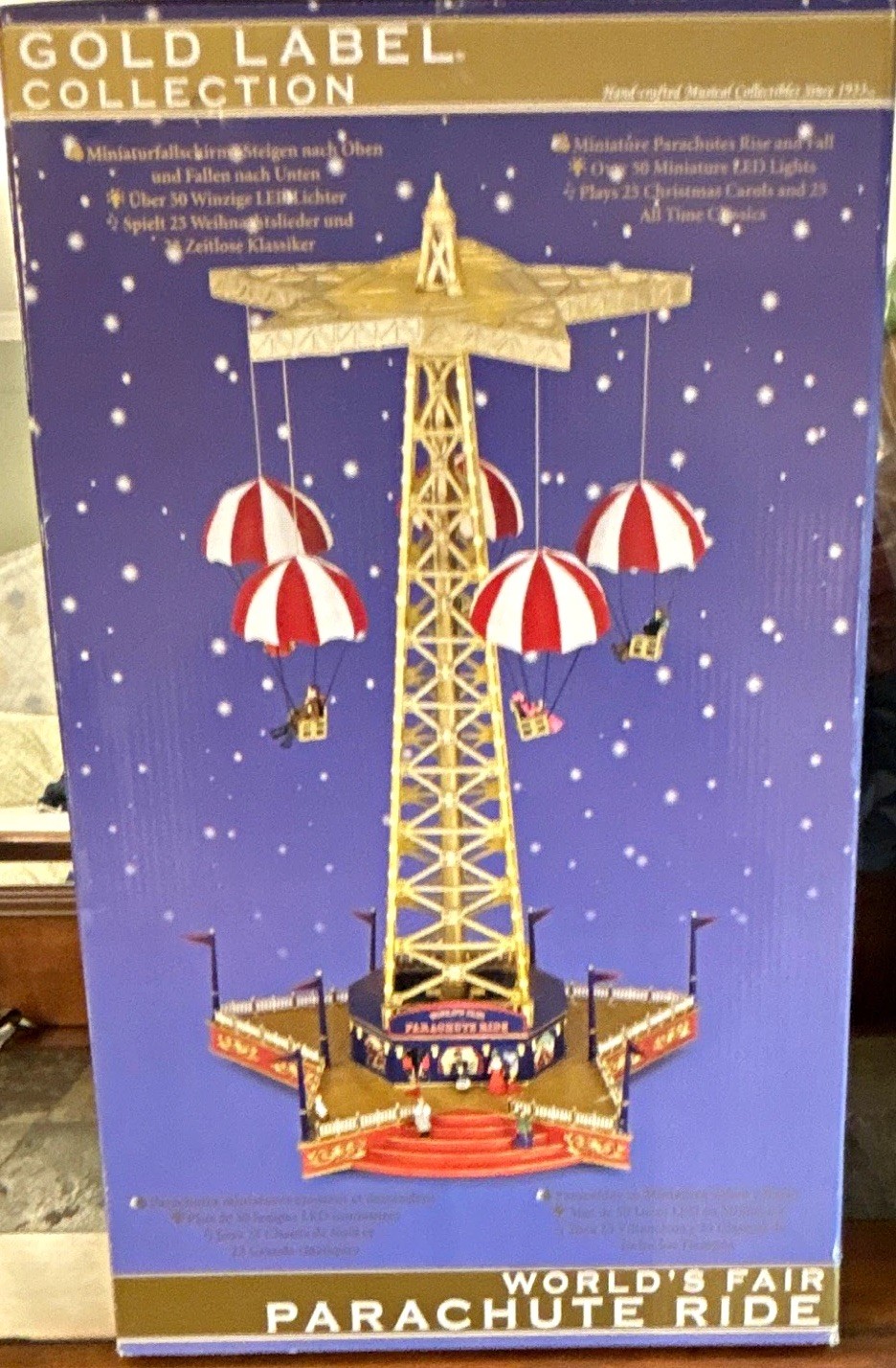 Mr Christmas  World's Fair Parachute Ride LED Musical Collectible 50 songs