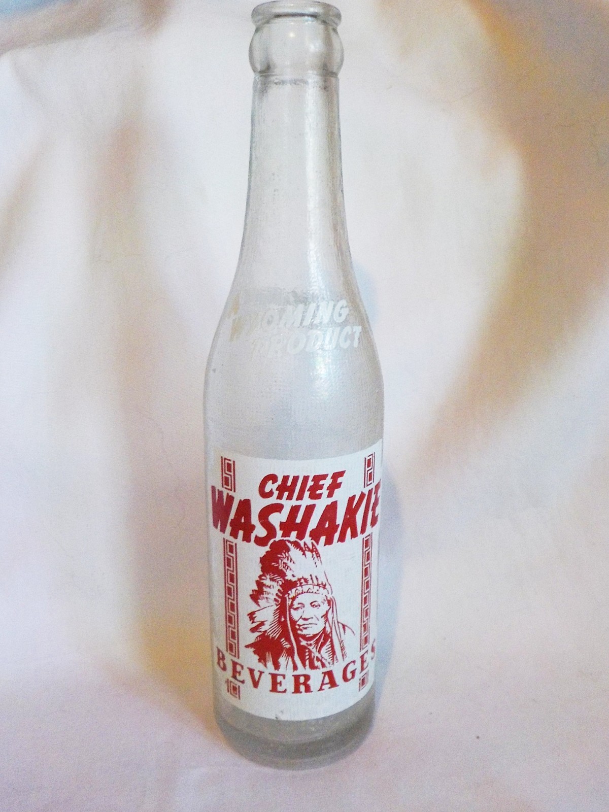 Vintage Chief Washakie Wyoming Soda Pop Bottle Native American