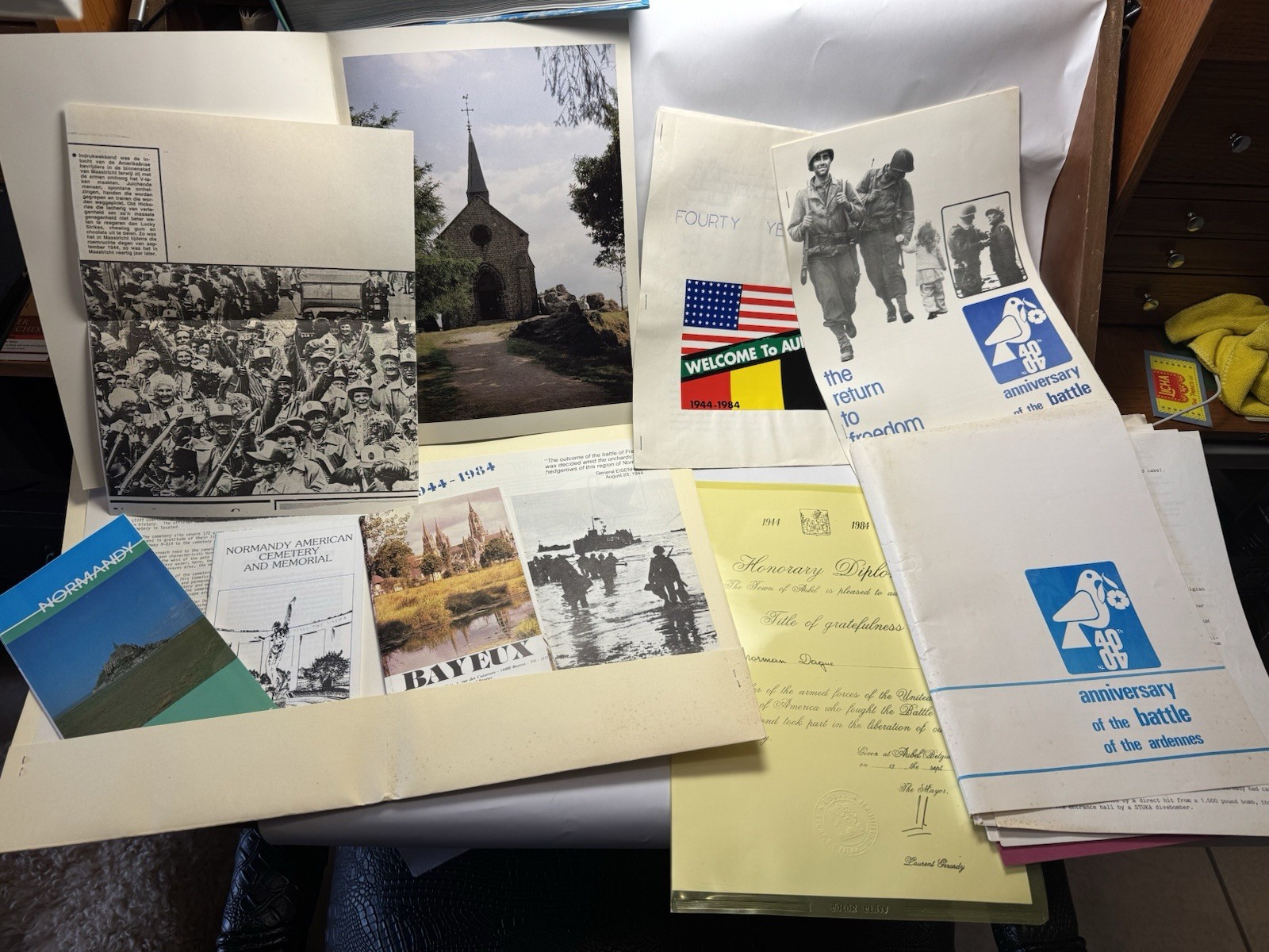 Original WWII Battle of the Bulge Ardennes 40th Anniversary Diploma Ephemera