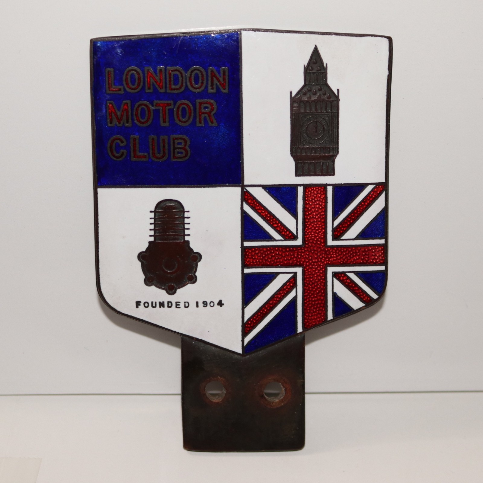 VINTAGE 1960s LONDON MOTOR CLUB CAR BADGE ~ LONDON TO BRIGHTON VETERAN RUN/RALLY