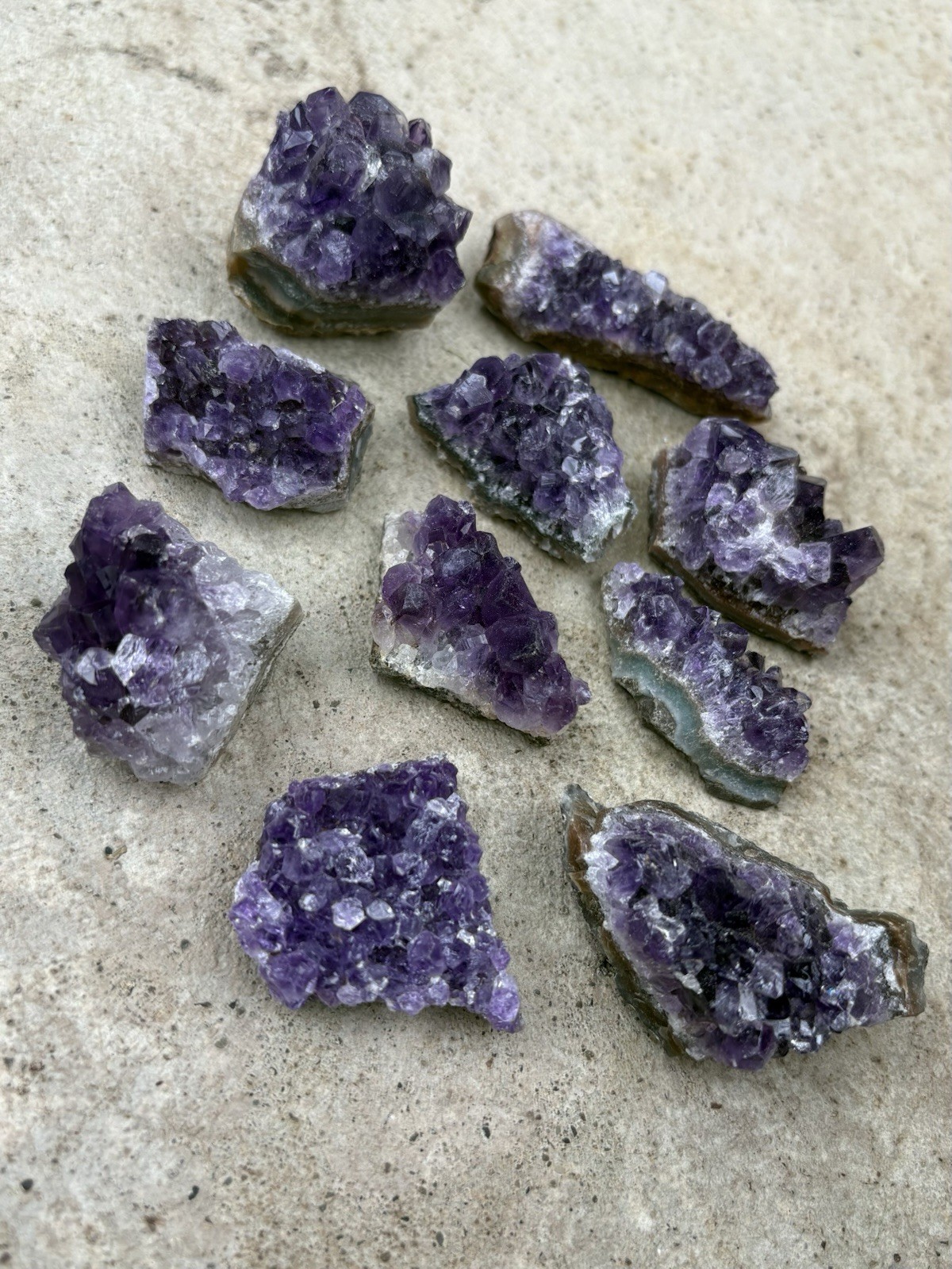 Bulk Natural Amethyst Clusters Lot- Beautiful 10 Pc Uruguay Amethyst Crystals