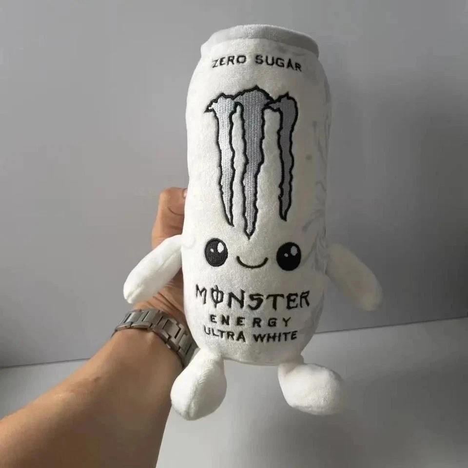 Monster Energy Zero Sugar White Can Plush Toy Stuffed Doll Soft Gift CW